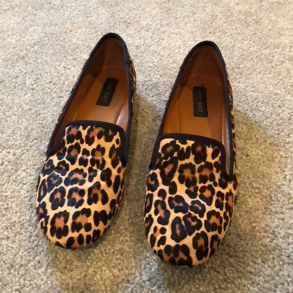nine west leopard flats